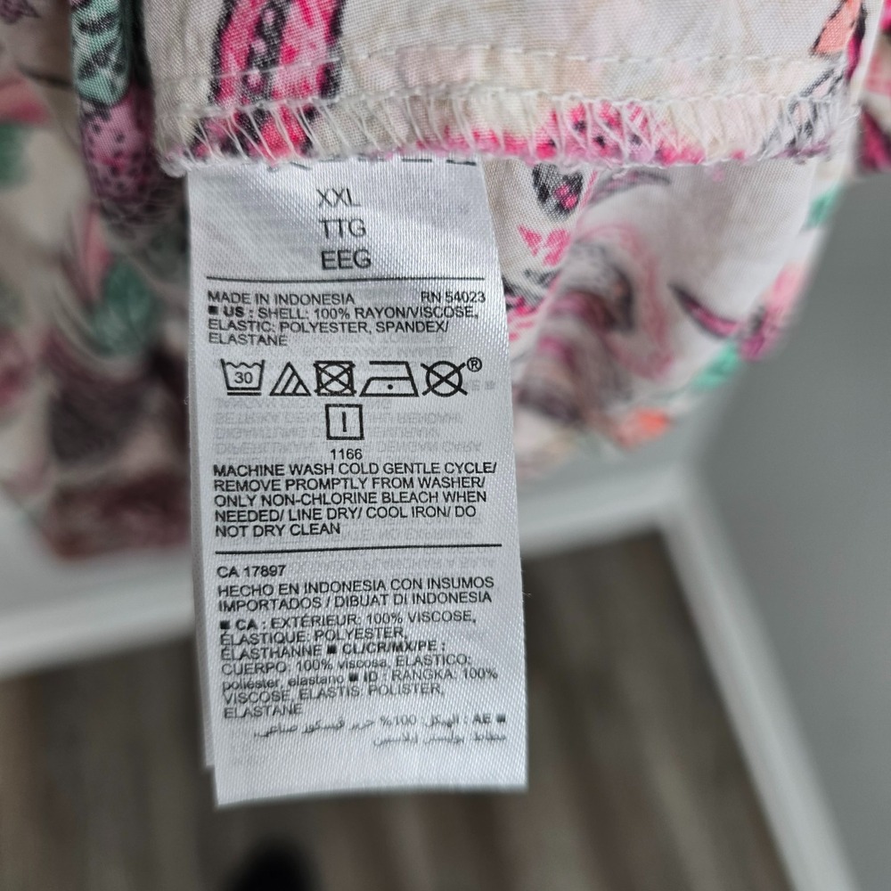 Old Navy Women Smocked Fit & Flare Cami Dress 2XL Floral Boho Summer Vacation - Picture 9 of 13